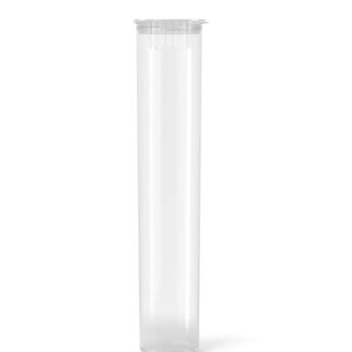 Tamper Resistant | Pop Top Plastic Pre-Roll Tubes | 70mm | Clear