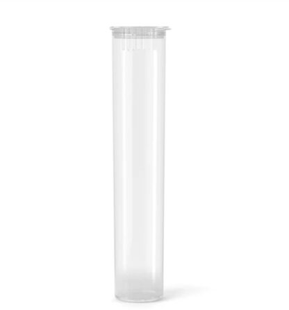 Tamper Resistant | Pop Top Plastic Pre-Roll Tubes | 70mm | Clear