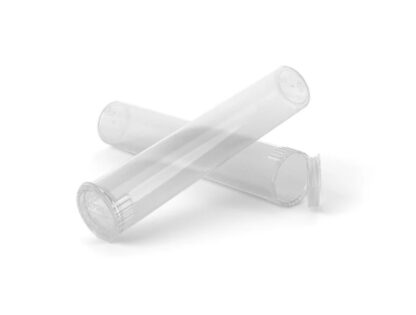 Tamper Resistant | Pop Top Plastic Pre-Roll Tubes | 70mm | Clear - Image 2