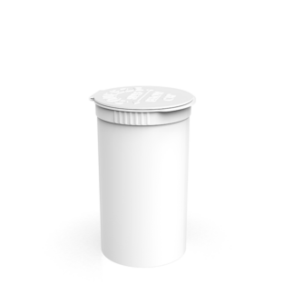 Child Resistant & Sustainable | 100% Biodegradable Opaque White Pop Top Bottles | 19dr - 3.5g - 225 Count