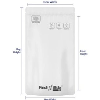 Child Resistant | Pinch N Slide ASTM Matte White Mylar Bags | 5in x 8.5in - 14g - 250 Count